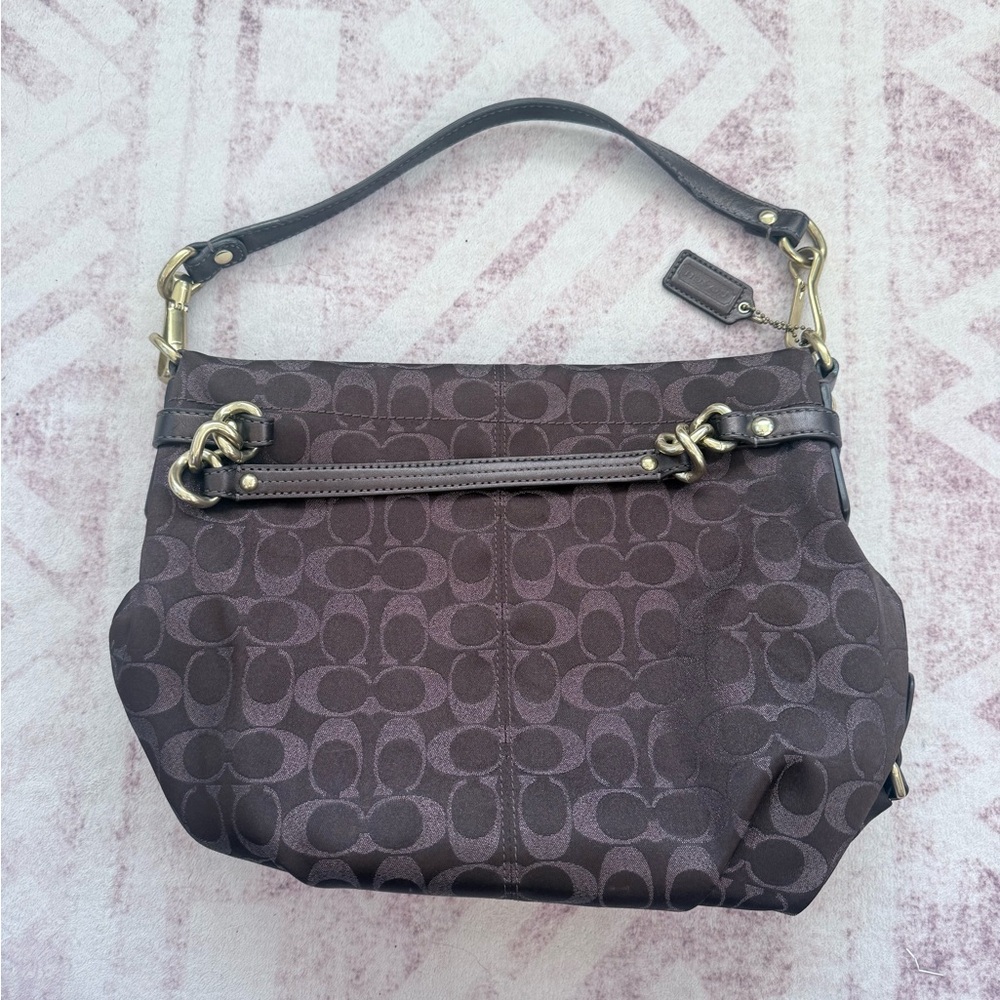Coach Dark Brown Signature Shoulder Bag